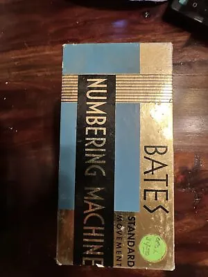 Vintage Bates Numbering Machine 7 Wheels Style E Original Box • $15