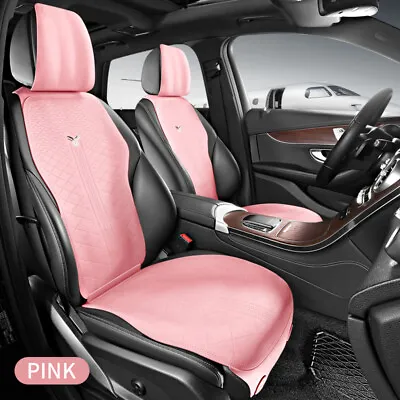 Suede Leather Car Seat Cover 2/5-Seat Full Set/Front Cushion For Volkswagen Auto • $121.23