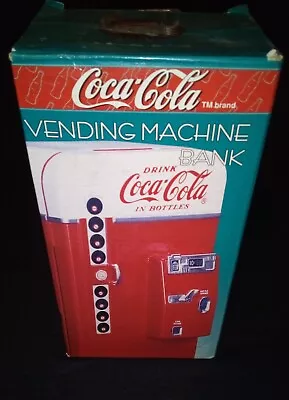 Vintage 1995 Coca~Cola Mini Vending Machine Coin Bank Die-Cast Metal #8921 ~ NIB • $23