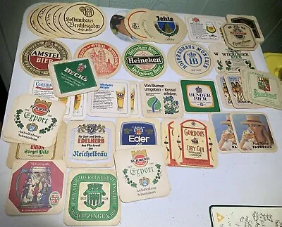 Vintage German Beer Bar Coasters Lot Of 53 Assorted Some Rare Pieces • $11.99