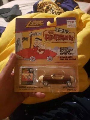 Vintage 1998 JOHNNY LIGHTNING FLINTSTONES BARNEY RUBBLES SPORTS CAR W FILM CELL! • $4.25