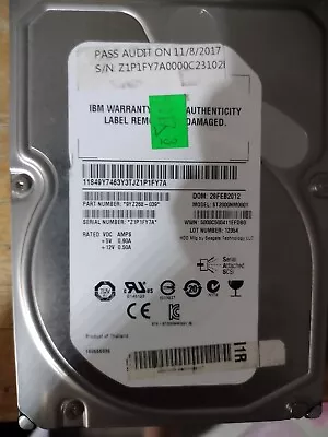 IBM SEAGATE ST2000NM0001 2TB SAS 3.5  7.2K RPM 64MB SAS H 9yz268-039 • $25