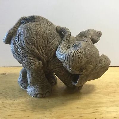 THE HERD Sniff 3115 Elephant Figurine Sculpture By MARTY Martha Carey 1991 Vtg • $30