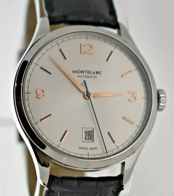 Montblanc Heritage Chronometrie 38 Mm Black Alligator Strap Automatic Silver • $1279