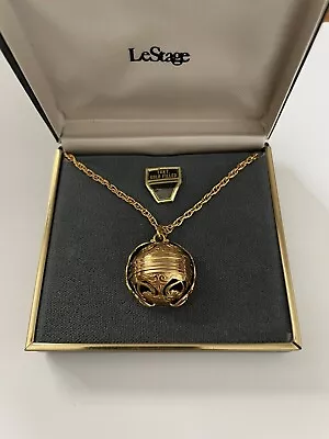 Vintage Lestage Necklace Le Stage 6 PICTURE LOCKET BALL 1/20 14k Gold Filled New • $350