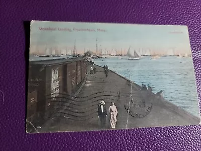 Antique 1906 Steamboat Landing Railroad Wharf Provincetown MA Cape Cod • $5