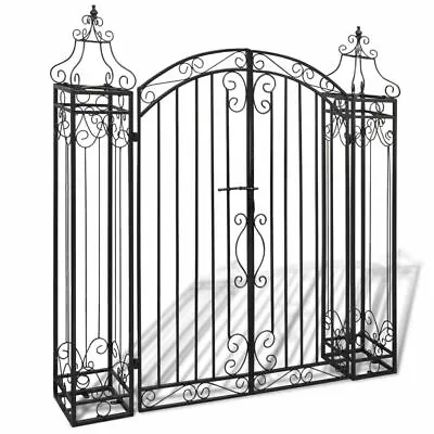 Ornamental Garden Gate Iron Outdoor Entry Door Rose Arch Climbing Plants Flower • $300.49