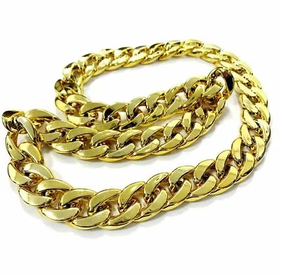 BLING GOLD CHAIN Gangster Necklace Hip Hop Rapper Fancy Dress Costume Accessory • £4.99