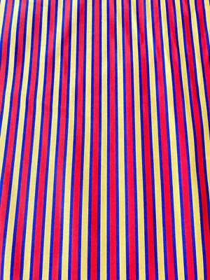 Vintage Schumacher Screen Print Cotton “Merry-Go-Round Stripe” By The Yard WW504 • $45