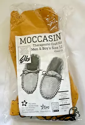 NEW ELKS Tan Leather Moccasin Craft Kit Men & Boys Size 11 - DIY #3442-11 • $14.99