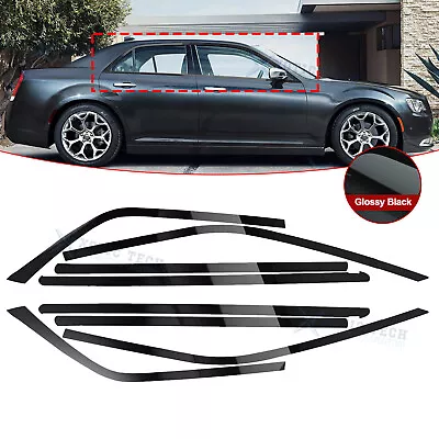 Chrome Delete Blackout Vinyl Overlay For 2011-2023 Chrysler 300 Side Window Trim • $38.96