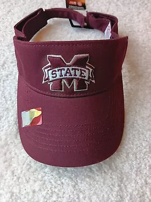 Mississippi State Maroon Visor Cap Adjustable Strap Adult One Size Fits All NEW • $19