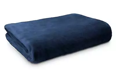 Lucia Plush Mink Throw Blanket Dark Blue Super King • $90.95