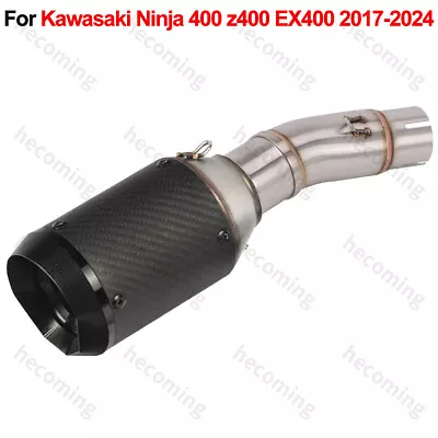 For Kawasaki Z400 Ninja400 Slip On Muffler System Fit 18-23 Exhaust Carbon Fiber • $96.86