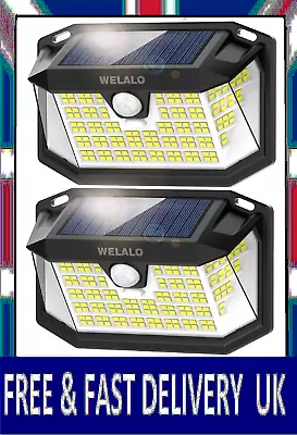 WELALO Solar Security Lights 188 LED Solar Motion Sensor Lights IP65 Waterproo • £17.99