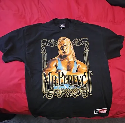WWE WWF Mr. Perfect Curt Hennig Double Sided Tshirt XL Vintage New W/out Tags • $49.99