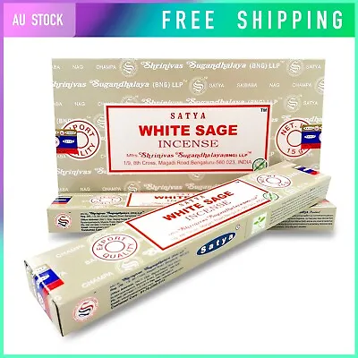 12 Pack Satya White Sage Incense Sticks Natural Meditation Home Yoga Bulk Box • $21.50