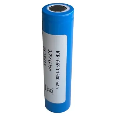 ICR 16650 3.7V 1500mAh FLAT TOP Lithium Ion Rechargeable Battery • £6.85