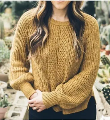 Madewell Balloon-Sleeve Pullover Sweater-Egyptian Gold-Size XS • $17.81