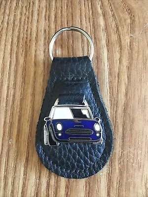 BMW Mini Cooper Vintage Style Key Fob Leather With Enamel Logo Key Ring • $20