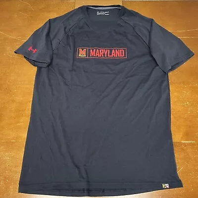 Maryland Terrapins Shirt Mens Extra Large Tall Black Short Sleeve Under Armour • $27.95