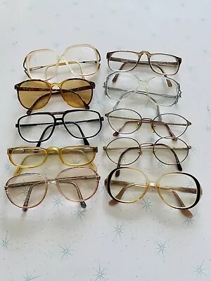 VINTAGE Lot Of 10 Oversize Mod Huge Eyewear Frames Retro Unisex Rad Rx 60s 1970s • $19.99