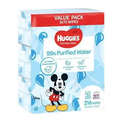 $13.99 • Buy Huggies 99% Water Bulk 72X3 Pack