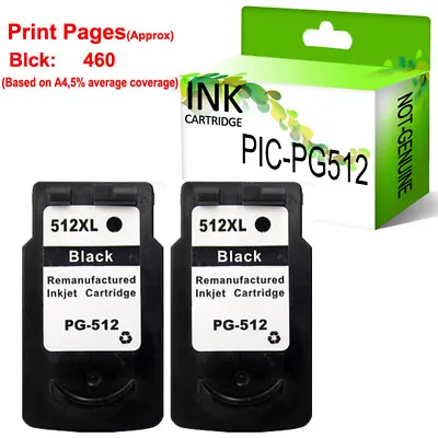 £28.26 • Buy Remanufactured 2 X PG512 BK Ink For Canon PIXMA IP2700 IP2702 MP230 MP235 MP240