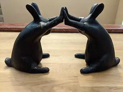 SPI Home – Rustic Pushing Bunny Rabbits Bookends • $86