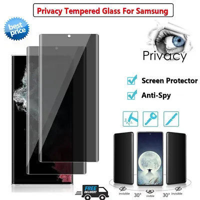 $4.59 • Buy For Samsung Galaxy S22 S21 Ultra Plus Anti-Spy Privacy Glass Screen Protector