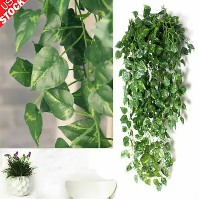 2 Pcs Artificial Ivy Leaf Plants Fake Hanging Garland Plants Vine Home Decor USA • $9.89