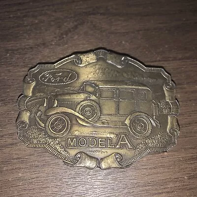 Vintage Bergamot Brass Works Ford Model A Auto Car Collectors Belt Buckle • $18