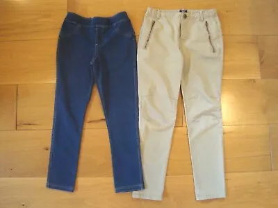 £14 • Buy EX COND  2x GIRLS 8-9 Yrs GAP Chinos & M&S Crop Jeggings Leggings