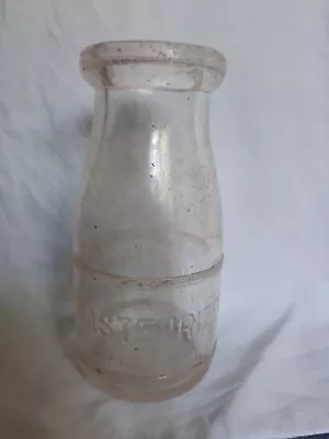 Monticello Dairy .5 Pt Molded Embossed Milk Bottle Charlottesville Va Clear Glas • $12.50