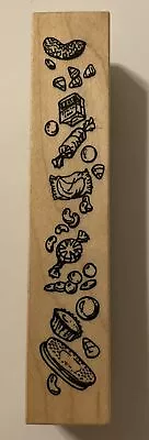 Candy Strip Visual Image Printery Wood Rubber Stamp • $5