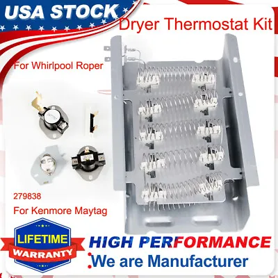 279838 279816 Dryer Heating Element Kit Parts For Whirlpool Roper Kenmore Maytag • $32.59