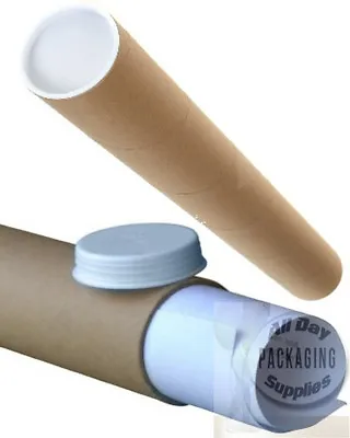 £8.80 • Buy CARDBOARD PACKAGING TUBES A0 A1 A2 A3 A4 + PLASTIC CAPS - 45/50mm ALL SIZES/QTYS