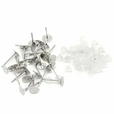 100 Earring Posts Studs 6mm  (50 Pairs) Antique Silver Tone  Findings DIY J17130 • £3.19