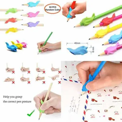 £3.23 • Buy 10X Kids Handwriting Aid Control Pencil Pen Gripper Right Left Handed Soft Grip