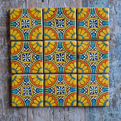 9 X  Ceramic Mexican Tiles Tabuada -  SMALL SIZE 5 X 5 Cms • £5.85