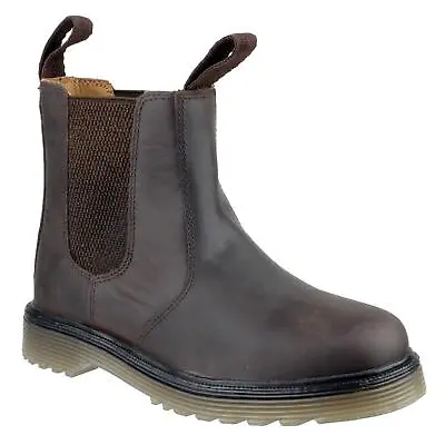 Amblers Chelmsford Brown Leather Air-cushion Pvc Sole Soft-toe Dealer Boot • £39.90