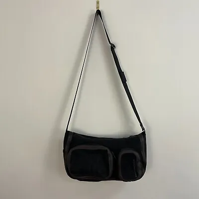 Mandarina Duck Messenger Bag Crossbody Black Handbag Satchel Zip Up Medium Gym • £36.99