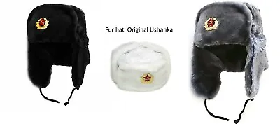 £12.99 • Buy Russian Soviet Army USSR Badge Real Military Fur Soldiers Ushanka Headwear