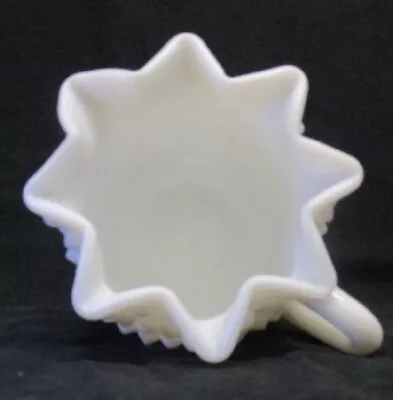 FENTON 3917  HOB NAIL  Milk Glass  OPEN SUGAR   8-point Star-shaped Rim Pre-1970 • $9.99