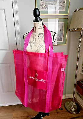Vera Bradley Mesh Shopper Tote Hot Pink Eco Friendly Super XXL 21x21x13 (New) • $11.95