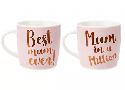 Best Mum Or Mum In A Million Ceramic Mug Pink Rose Gold Gift Mothers Day Bday • £5.99