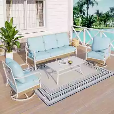 5 Seat Outdoor Sectional Sofa Set With Table Outdoor Patio Furniture Set Blue • $889.99