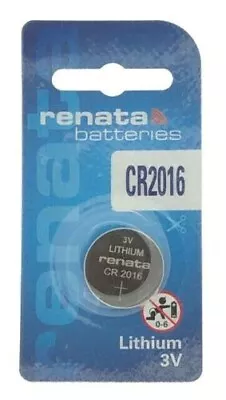 2 X RENATA CR2016 3V Lithium Swiss Button Cell Coin Batteries • £2.40