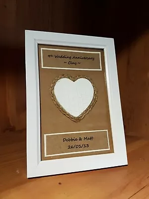 Personalised Handmade 9th Wedding Anniversary Frame Gift. Clay Anniversary.  • £11