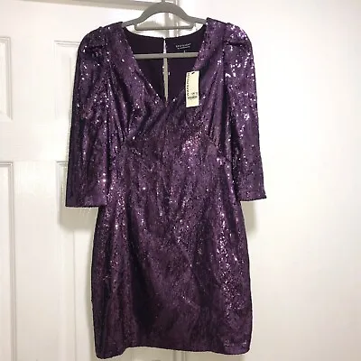 New With Tags £99 Spotlight By Warehouse Size 10 Purple Sequin Mini Party Dress • £16